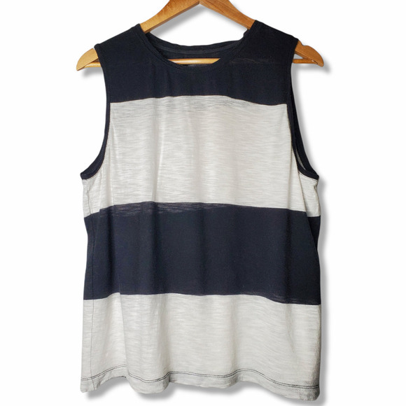 Calvin Klein Jeans Striped Tank Top Black White M - Picture 1 of 5